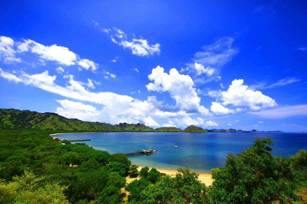 Photo showing the landscape and shore on Komodo Island
