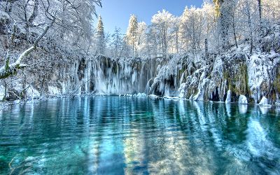 Plitvice lakes is like a fairy tale in winter