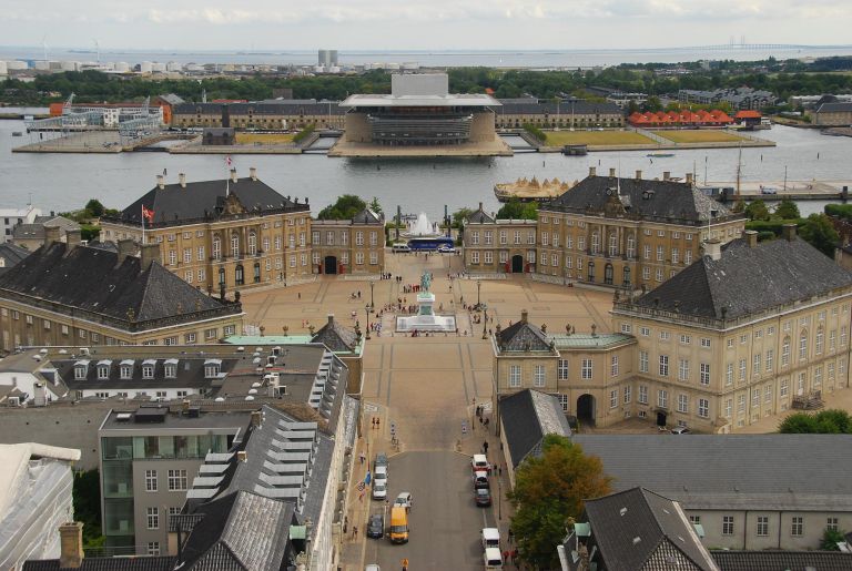 Amalienborg Palace Square and Opera House in Copenhagen
