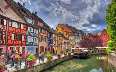 The colorful houses are the main attraction of the old town of Colmar.