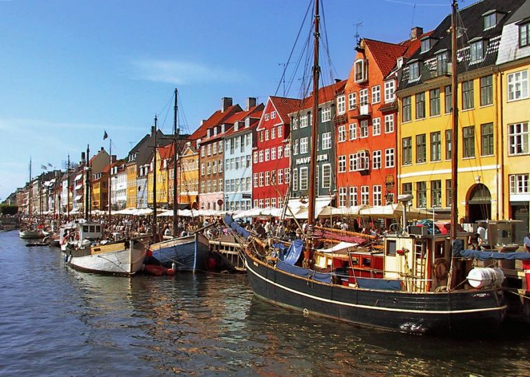 Nyhavn is a very popular district situated in the Harbor of Copenhagen