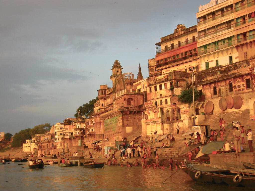 Sunrise at the Ganga river in Varanasi